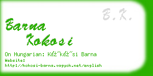 barna kokosi business card